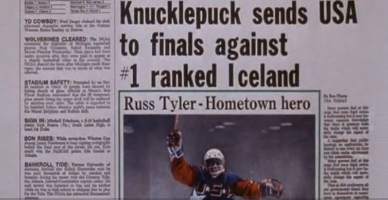 USA TODAY Mighty Ducks front page