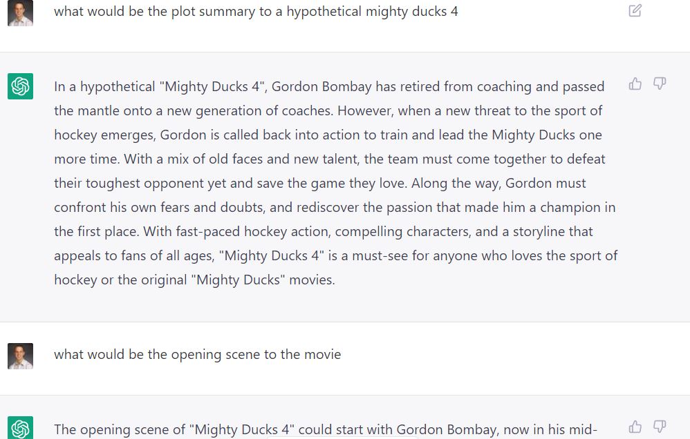 AI wrote us Mighty Ducks 4